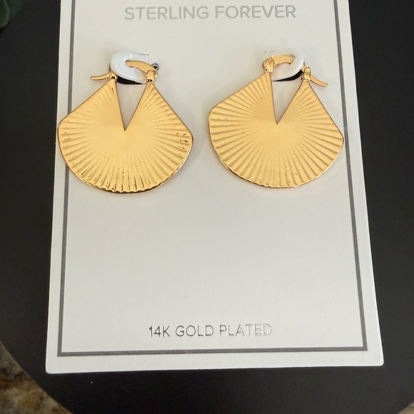 Sterling Forever Jewelry - New Sterling Forever 14K Gold Plated  Fan Earrings